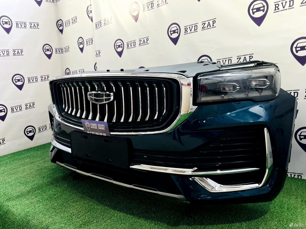 Ноускат GEELY MONJARO 2022 в отличном состоянии. Комплект: бампер, фары, радиатор, решетка. Доставка 10-15Т₽.