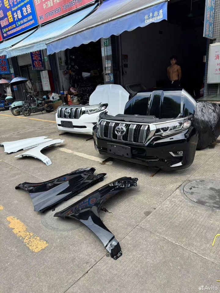 Ноускат Toyota Land Cruiser Prado 2017-2024 в идеальном состоянии. Полный комплект: бампер, фары, радиатор и др. Доставка 14-20 дней.