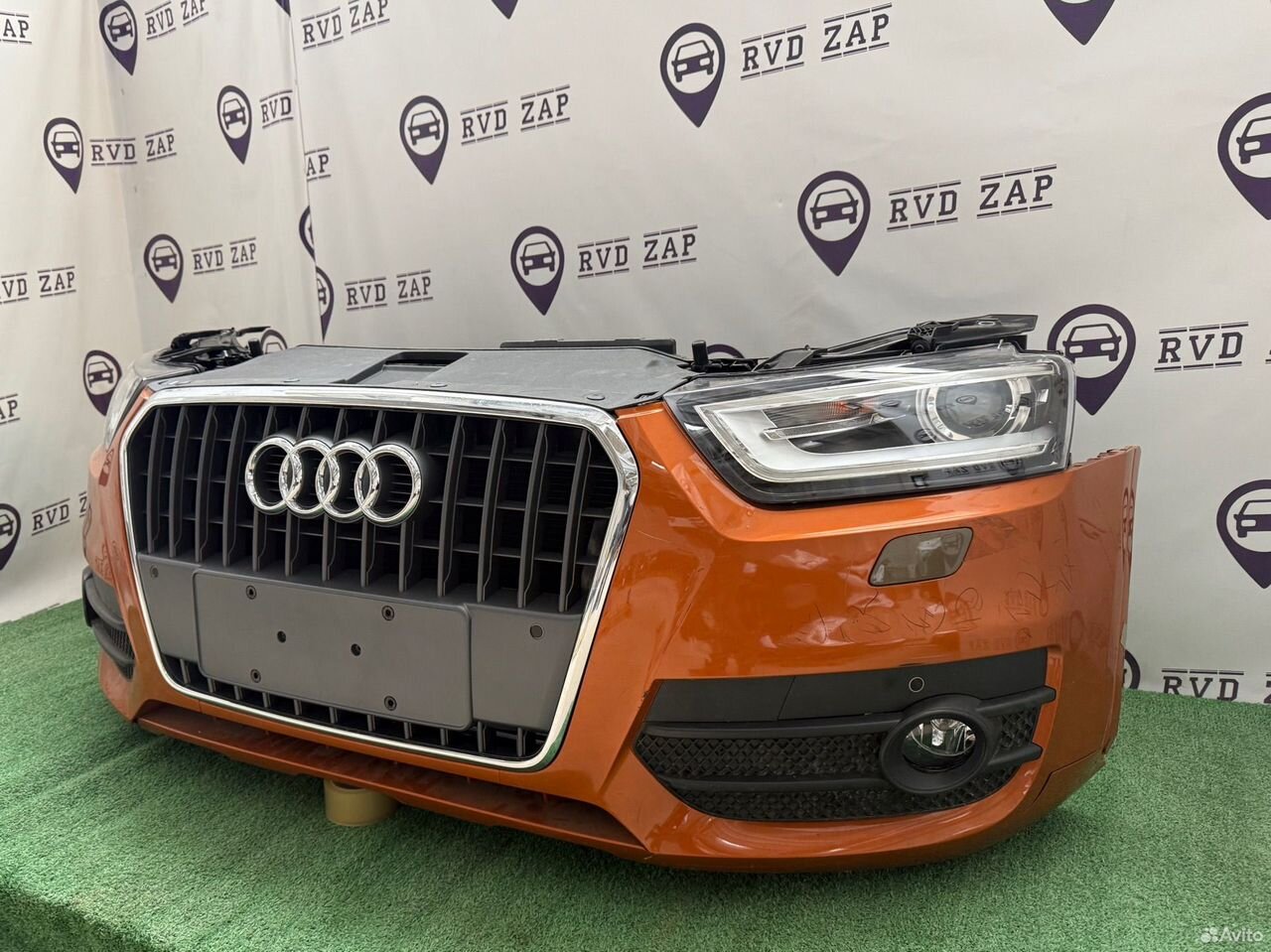 Ноускат Audi Q3 8U (2011—2014) в отличном состоянии. Полный комплект: бампер, фары, радиатор. Доставка 10-15Т₽.